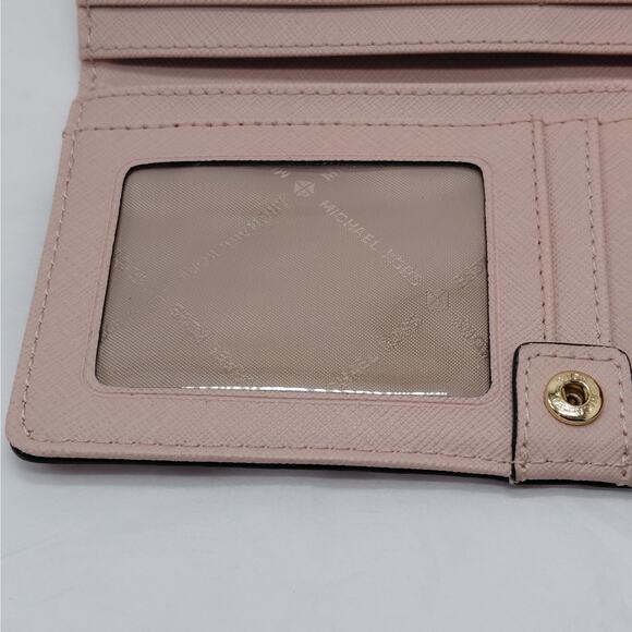 Michael Kors Womens Wallet Ballet Pink Saffiano Slim Bifold Handbag Card Holder - Picture 8 of 10